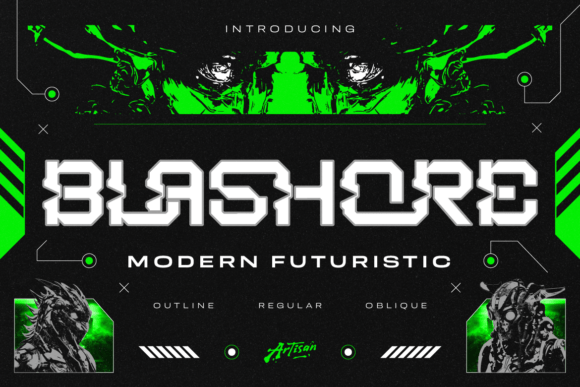 Blashore: A Bold and Futuristic Display Font for High-Energy Designs