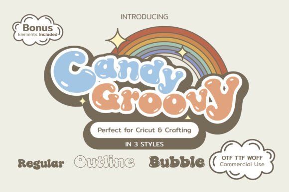 Embrace Nostalgia with Candy Groovy: A Retro Bubble Font for Modern Creatives