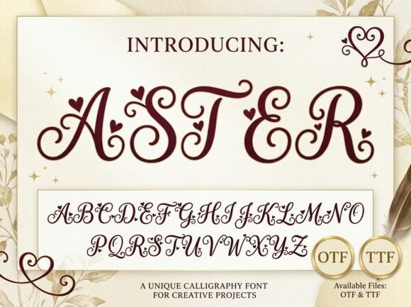 Infuse Your Designs with the Sweetness of Romance: The Strategic Use of Aster Font