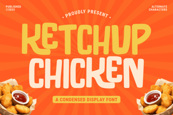 Ketchup Chicken: A Bold and Tasty Display Font for Creative Projects